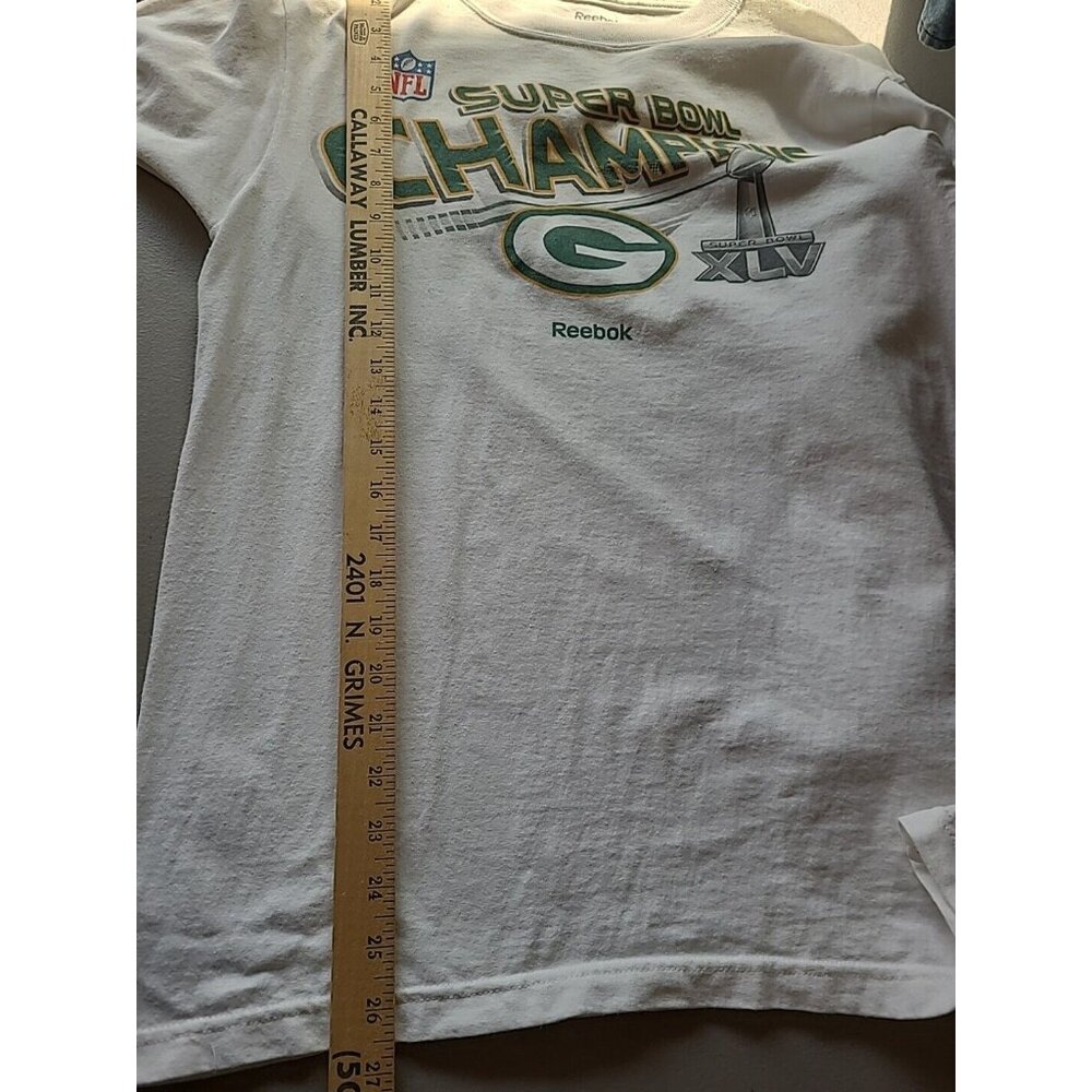 Green Bay Packers Super Bowl XLV Champions Men's M Long Sleeve T-Shirt White - Picture 6 of 8